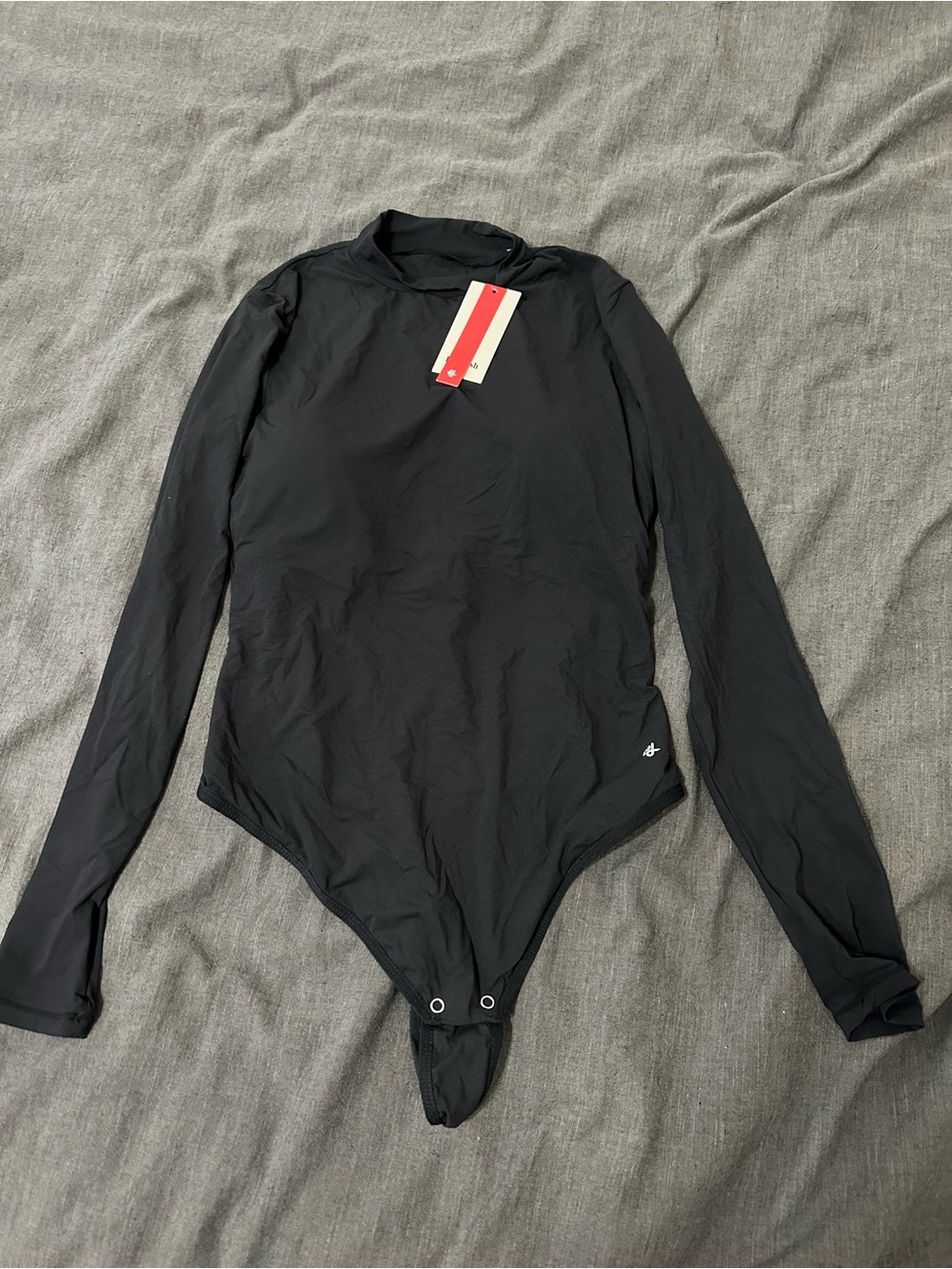 Long-Sleeve Black One-Piece Swim Bodysuit